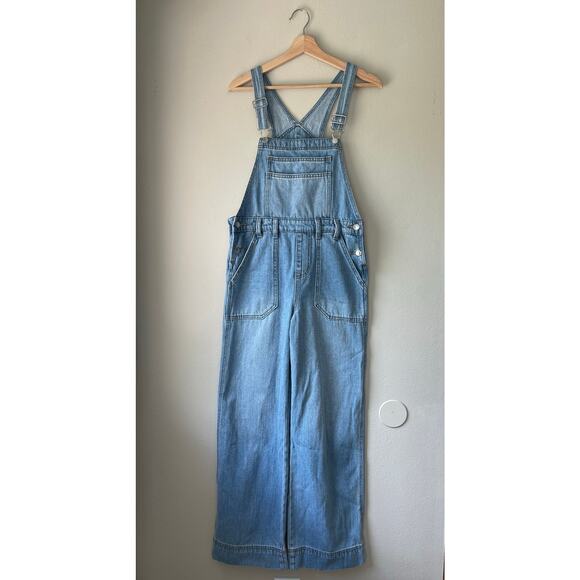 Universal Thread Wide Leg Sailor Pocket Light Wash Denim Overalls – Size 0 - Picture 1 of 7